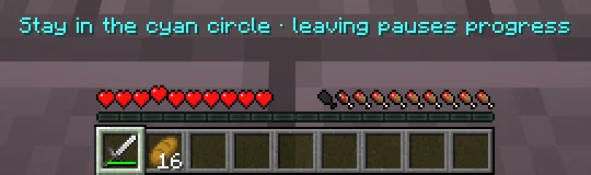 Hint: leaving the circle pauses progress