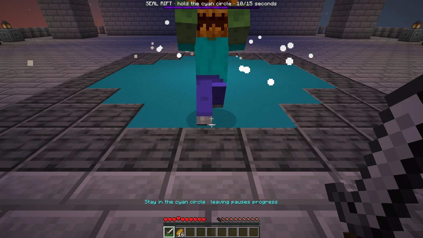 Holding the cyan circle under attack