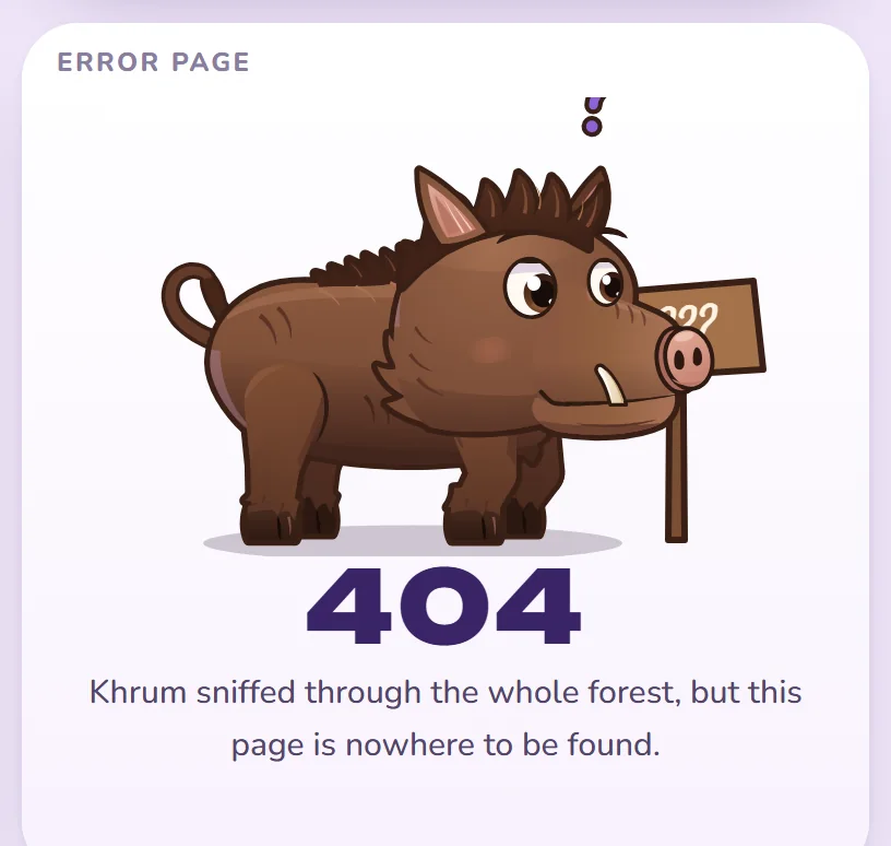 A 404 page with Khrum