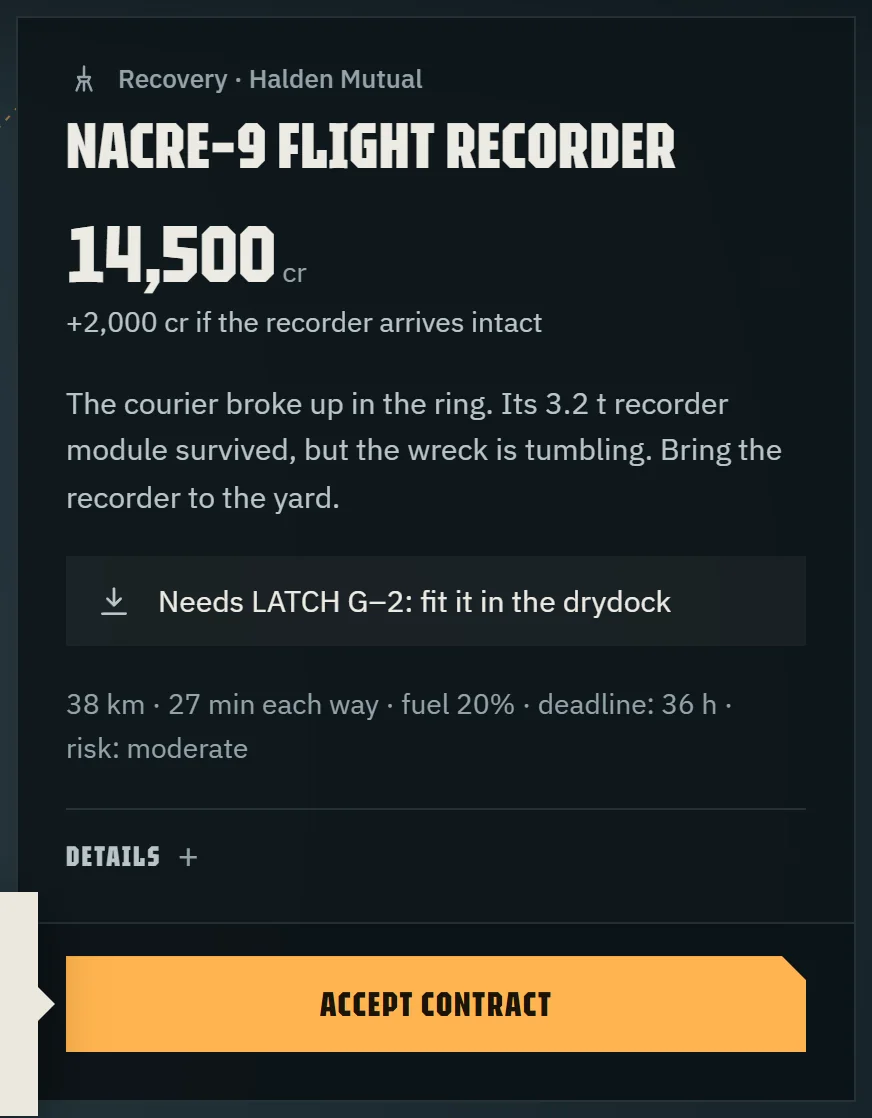 Contract NACRE–9: pay, bonus and the module it needs